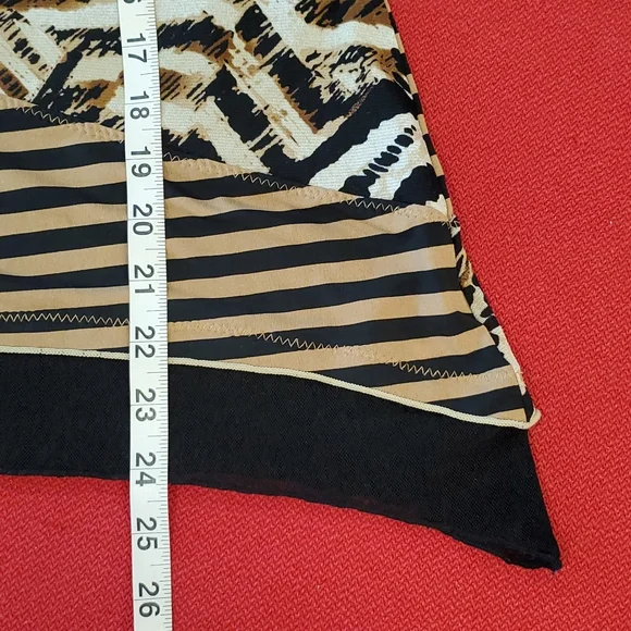 JM Collection Animal print multi-textured collage top 3/4 sleeves petite medium - Picture 2 of 7